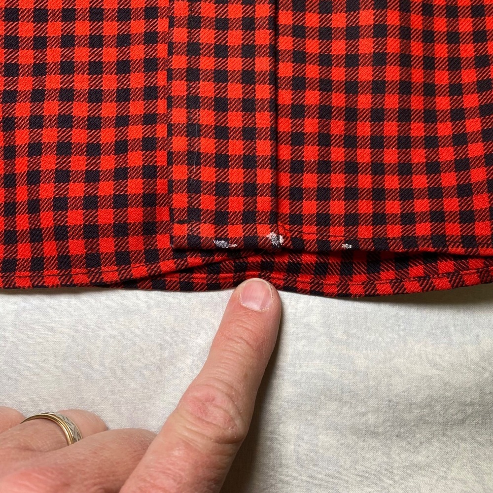Cabela's Flannel Shirt Mens XL Red Black Buffalo Check Button Front Hunting - Picture 13 of 13